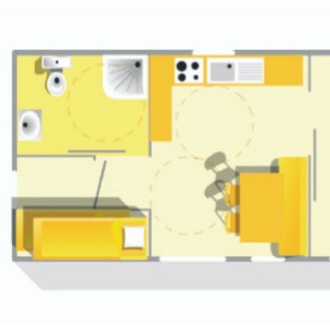 MOBILHOME 6 personnes - Mobil-home Evasion PMR 6 personnes 2 chambres 28m²