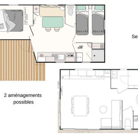 CASA MOBILE 5 persone - Casa mobile Evasion+ 5 persone 2 camere da letto 23m² - casa mobile per 5 persone