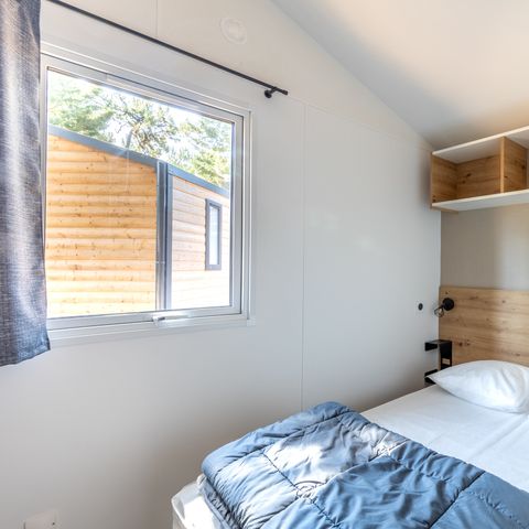 MOBILHOME 4 personas - MH Modulo DUO BOIS 2 dormitorios 29 m² con terraza cubierta de madera y terraza solarium de madera