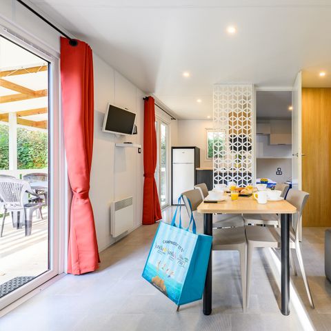 MOBILHOME 5 personas - D/ CABAÑA CONFORT 2 hab. 4/5 pers. - 30m2 - terraza cubierta