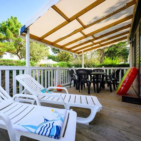Mobilhome 6 personnes - D/ COTTAGE CONFORT 3 ch. 6 pers. - 35m2 - terrasse couverte 6 pers