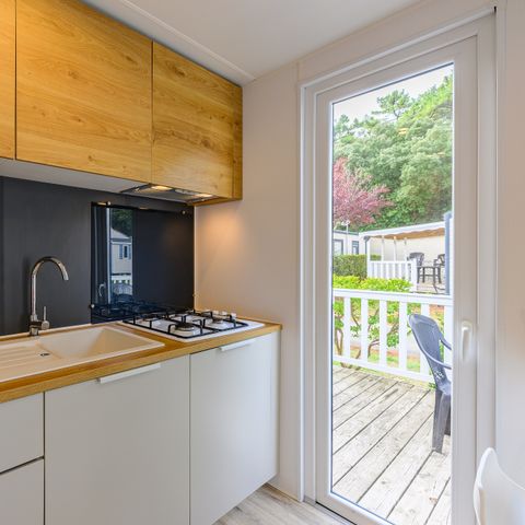 Mobilheim 6 Personen - COTTAGE CONFORT 3 Schlafz. 6 Pers. - 35m2 - Terrasse Sonnenschirm