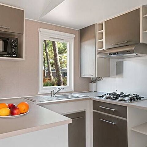 Bungalow 6 personen - Mobilheim | Classic | 3 Schlafz. | 6 Pers. | Erhöhte Terrasse | Klima.