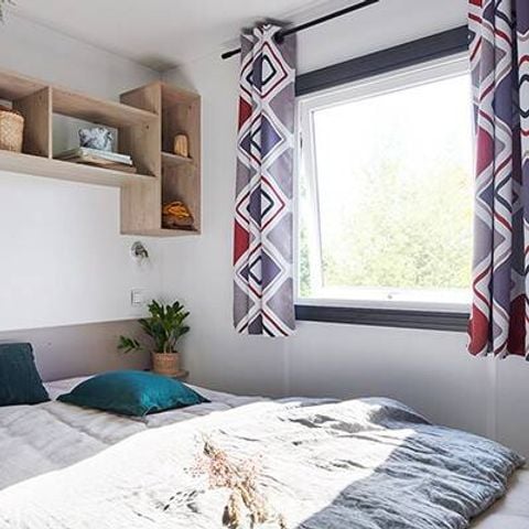 Bungalow 6 personen - Mobilheim | Premium | 3 Zi. | 6 Pers. | Erhöhte Terrasse