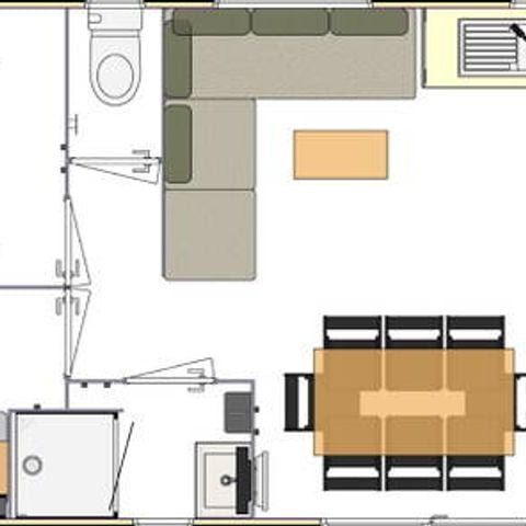BUNGALOW 8 personnes - Premium | 4 Ch. | 6/8 Pers. | Terrasse Lounge | Outdoor kitchen | 2 SDB | Clim.