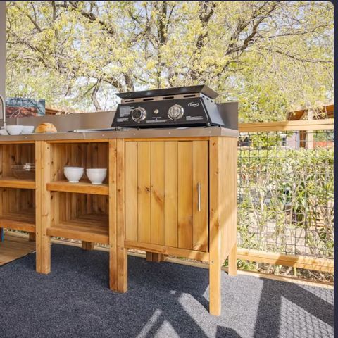 Stacaravan 8 personen - Stacaravan | Premium | 4 slaapkamers | 8 pers | Terras Lounge | Buitenkeuken | 2 badkamers | Airconditioning | TV