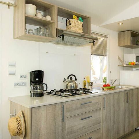 Stacaravan 4 personen - Mobile-home | Premium | 2 slaapkamers | 4 pers. | Verhoogd terras | Air-con.