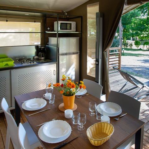 TIENDA DE LONA Y MADERA 5 personas - Le Lodge Oulébo 2ch. 5 plazas