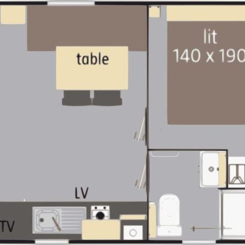 Mobile home 2 persons - Le Cosy 1bed. 2 pers