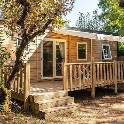 Mobilheim 6 personen - Mobilheim | Komfort | 3 Schlafzimmer | 6 Schlafplätze | Halbüberdachte Terrasse | 1 Badezimmer | Klimaanlage