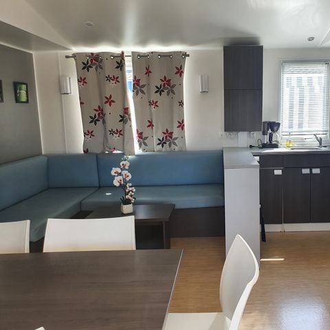 Stacaravan 6 personen - CAMPING ACAPULCO 3 slaapkamers +2 badkamers+overdekt terras (vaatwasser)36/40m