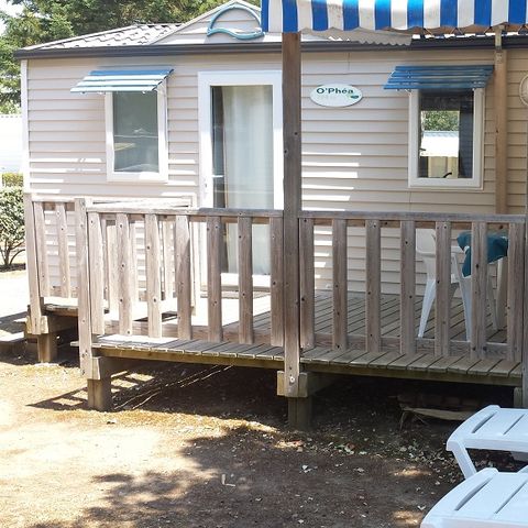 Mobilheim 6 personen - 3 Schlafzimmer bubget überdachte Terrasse über 15 Jahre alt