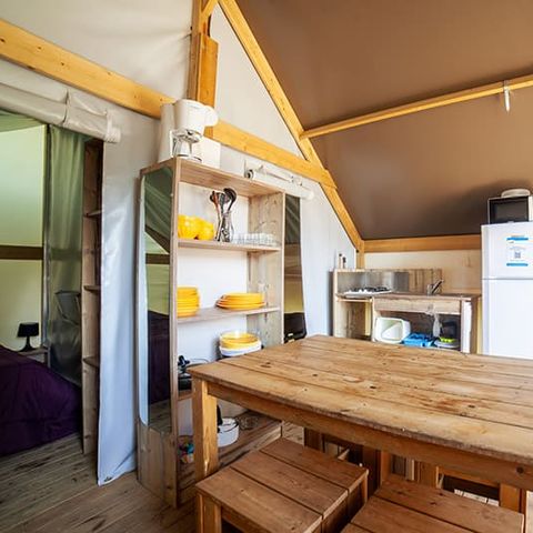 Tente en toile et en bois 4 personnes - Tente Lodge 4P