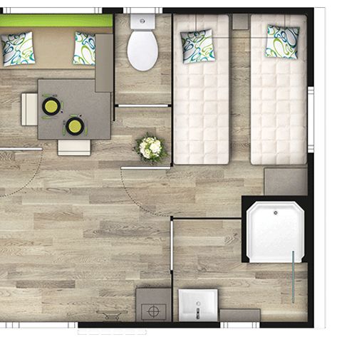 Mobilheim 4 Personen - MH2 GRAND CONFORT 24 m²