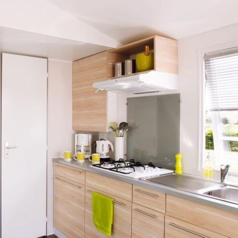 Stacaravan 5 personen - Résidence O'HARA PANORAMIQUE MODERN ECO-CONCU / 28m2 - 2 slaapkamers - Halfoverdekt terras 5/6 pers
