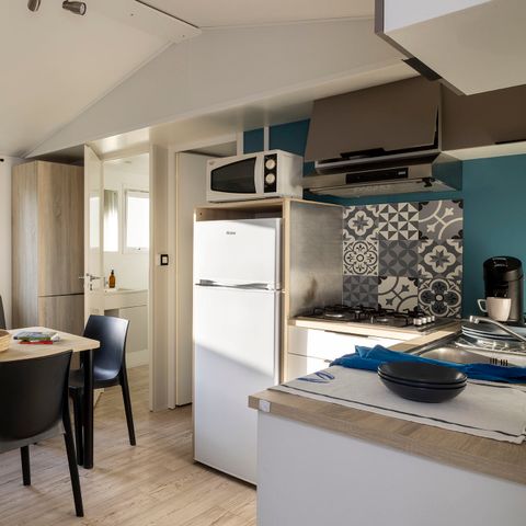 Mobilheim 4 personen - Mobilheim Confort 27m² - 2 Schlafzimmer + Überdachte Terrasse + TV 4 Pers.