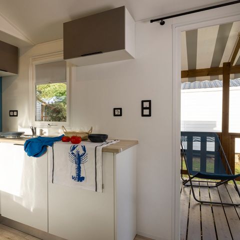 Mobilheim 4 personen - Mobilheim Confort 27m² - 2 Schlafzimmer + Überdachte Terrasse + TV 4 Pers.