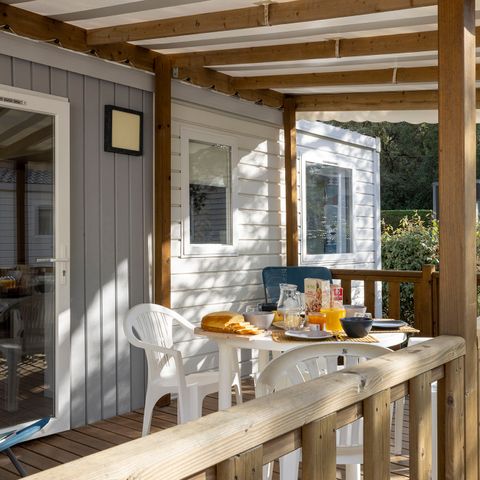 Mobilheim 4 personen - Mobilheim Confort 30m² - 2 Schlafzimmer + Überdachte Terrasse + TV 4/5 Pers.