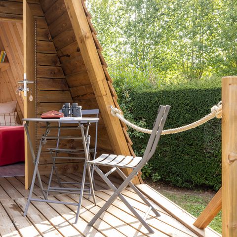 Unterkunft 2 personen - Ungewöhnliche Pauschale :Cabadienne 8m² - 1 Zimmer + Kühlschrank + Terrasse 1/2 Pers.