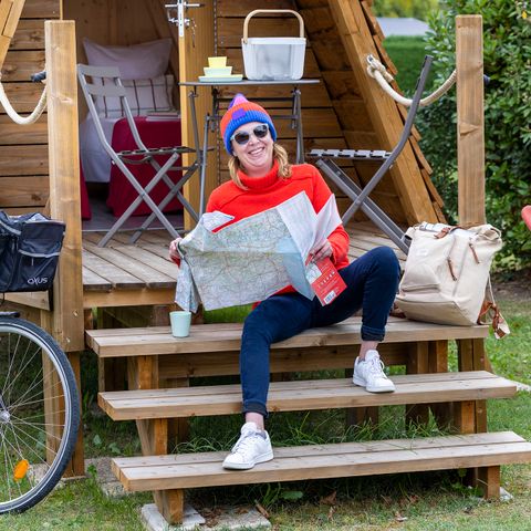 Unterkunft 2 personen - Ungewöhnliche Pauschale :Cabadienne 8m² - 1 Zimmer + Kühlschrank + Terrasse 1/2 Pers.