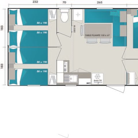 BUNGALOW 6 personnes - CONFORT - Mobilhome Magdalena 28 m² - 3 chambres 6 pers