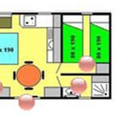 Stacaravan 6 personen - ECO - Stacaravan Cordova 30 m² - 2 slaapkamers 4/6 pers