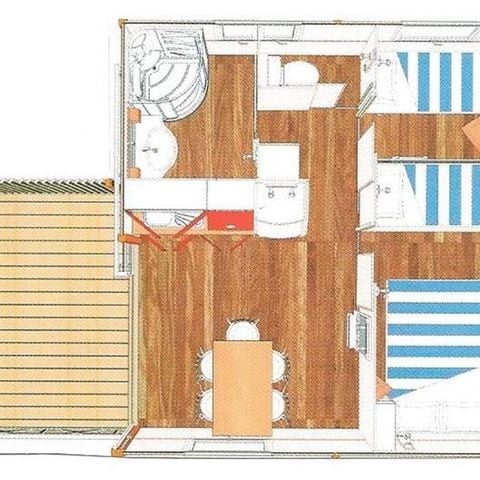 Chalet 5 personen - COMFORT - Chalet Canelle 25m² - 2 kamers 5 pers