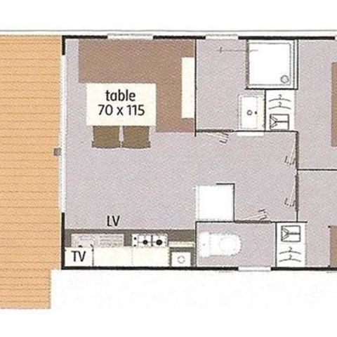 Mobile home 4 persons - COMFORT - Mobile home Ludisia 24m² - 2 bedrooms 4 pers