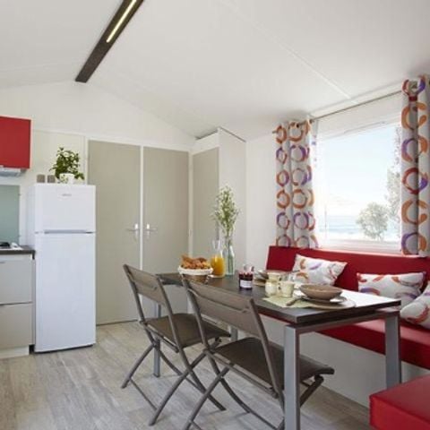 Mobilheim 4 Personen - CALIFORNIA DUO TV 2 Schlafzimmer - TV Terrasse 1/4 Pers.