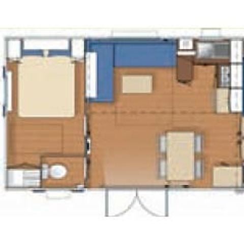 Mobilhome 4 personnes - MOBIL-HOME Classique 2 chambres - avec terrasse 1/4 pers