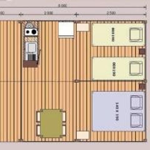Tente en toile et en bois 4 personnes - ECOLODGE SAHARI 2 chambres (sans sanitaire) 1/4 pers