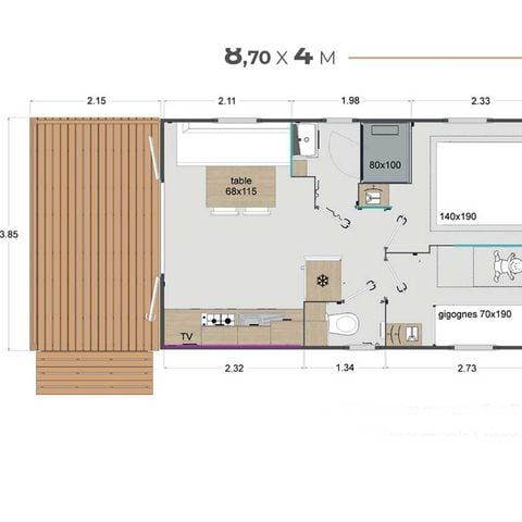 CASA MOBILE 4 persone - LODGE - 2 camere da letto