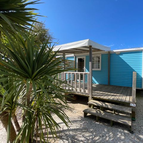 Mobilheim 4 personen - Cottage LITCHI - 26m² - halbüberdachte Holzterrasse - 2 Zimmer 4 pers.