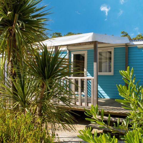 Mobilheim 4 personen - Cottage LITCHI - 26m² - halbüberdachte Holzterrasse - 2 Zimmer 4 pers.