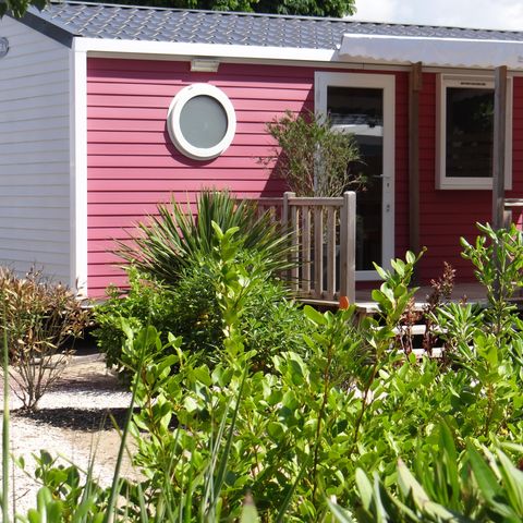 Mobilheim 4 personen - Cottage LITCHI - 26m² - halbüberdachte Holzterrasse - 2 Zimmer 4 pers.