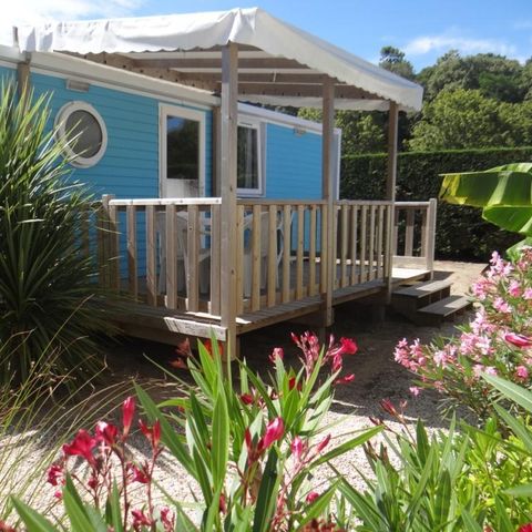 Mobilheim 4 personen - Cottage LITCHI - 26m² - halbüberdachte Holzterrasse - 2 Zimmer 4 pers.