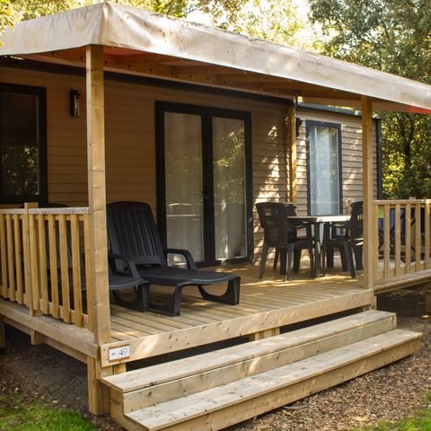 Mobile home 4 persons - Cottage TERRE ET MER - 30m² - semi-covered wooden terrace - 2 bedrooms - sleeps 4