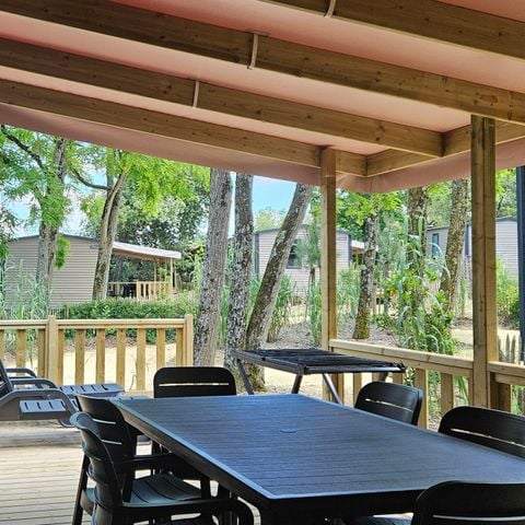 MOBILHOME 4 personnes - Cottage PREMIUM "TERRE et DUNE" - 32m² - terrasse bois semi-couverte - 2 chambres - Nouveauté 2024 4 pers