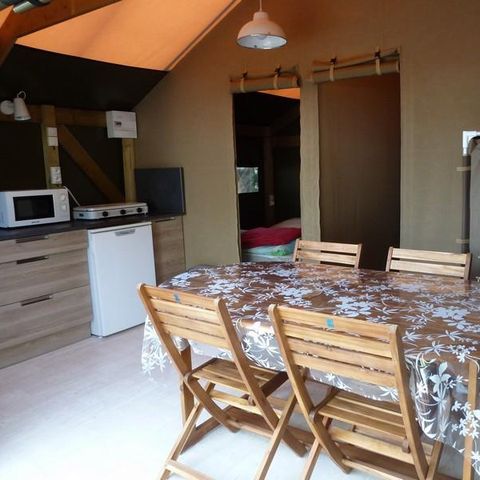Canvas and wooden tent 4 persons - Cambodgia nature tent without sanitary facilities