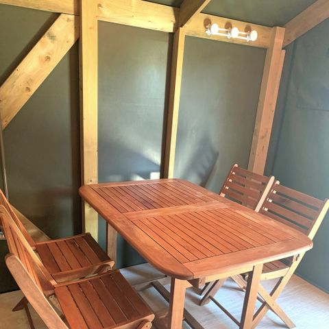 TIENDA DE LONA Y MADERA 4 personas - Tienda natural Cambodgia sin instalaciones sanitarias