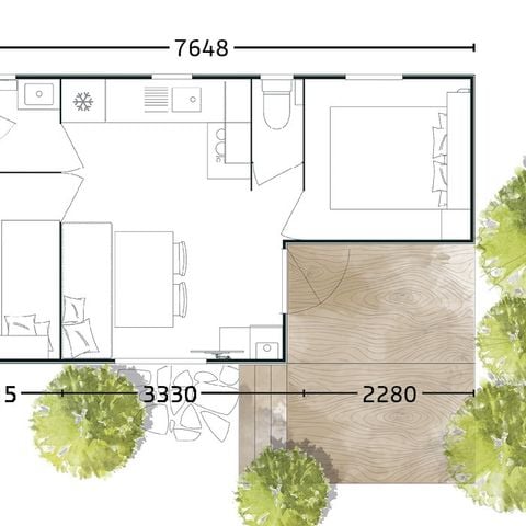 Stacaravan 4 personen - Cottage Grand confort 3/4 personen