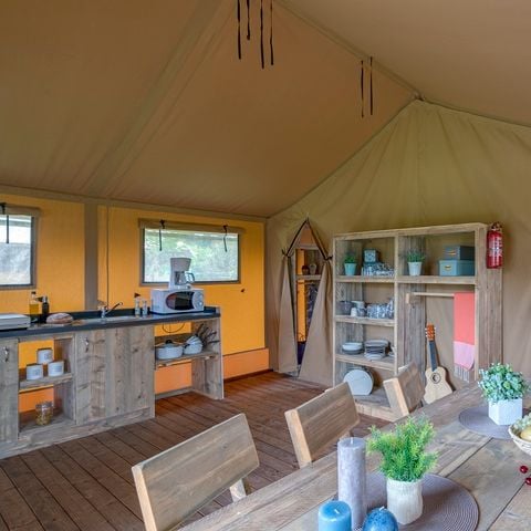 Tente en toile et en bois 6 personnes - Woody lodge 2chambres sans sanitaires