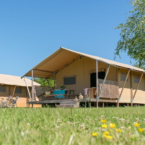 Tente en toile et en bois 6 personnes - Woody lodge 2chambres sans sanitaires
