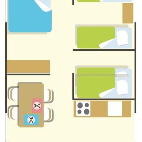 TIENDA DE LONA Y MADERA 6 personas - Woody lodge 3Habitaciones sin instalaciones sanitarias