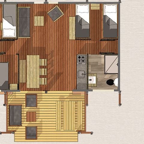 TIENDA DE LONA Y MADERA 7 personas - Safari Lodge