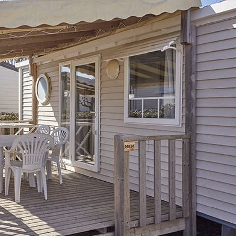 Mobilhome 6 personnes - Homair mobil homes au camping La Guyonnière Premium Azure | 3 Ch. | 6 Pers. | Terrasse surélevée | Clim.