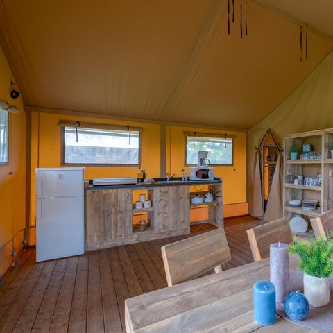Tente en toile et en bois 6 personnes - Woody Lodge, Climatisé - 2 chambres