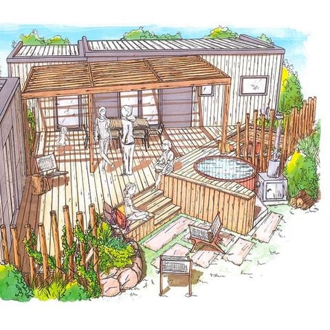 Stacaravan 8 personen - COTTAGE PREMIUM DUO - 8 PERS. - Airconditioning