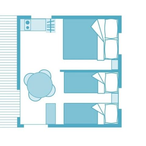 Bungalow de lona 4 personas - Bungalow de lona | 2 Dormitorios | 4 Pers. | Sin baño