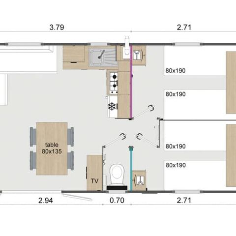 Mobilheim 6 personen - MH3 Familiär
